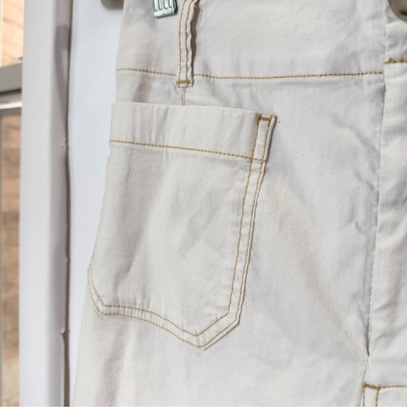 NWT Anthropologie Maeve Colette Cropped Wide Leg Pants Linen Cream Contrast 26 - Picture 7 of 12